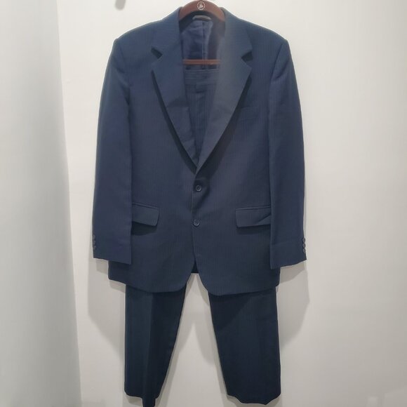 Men's Reed St. James Washable Navy Pinstripe 2 Piece Blazer & Pant Suit  size 40 - Picture 1 of 16